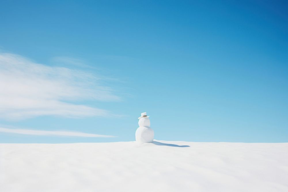 Snow man sky landscape outdoors. AI generated Image by rawpixel.