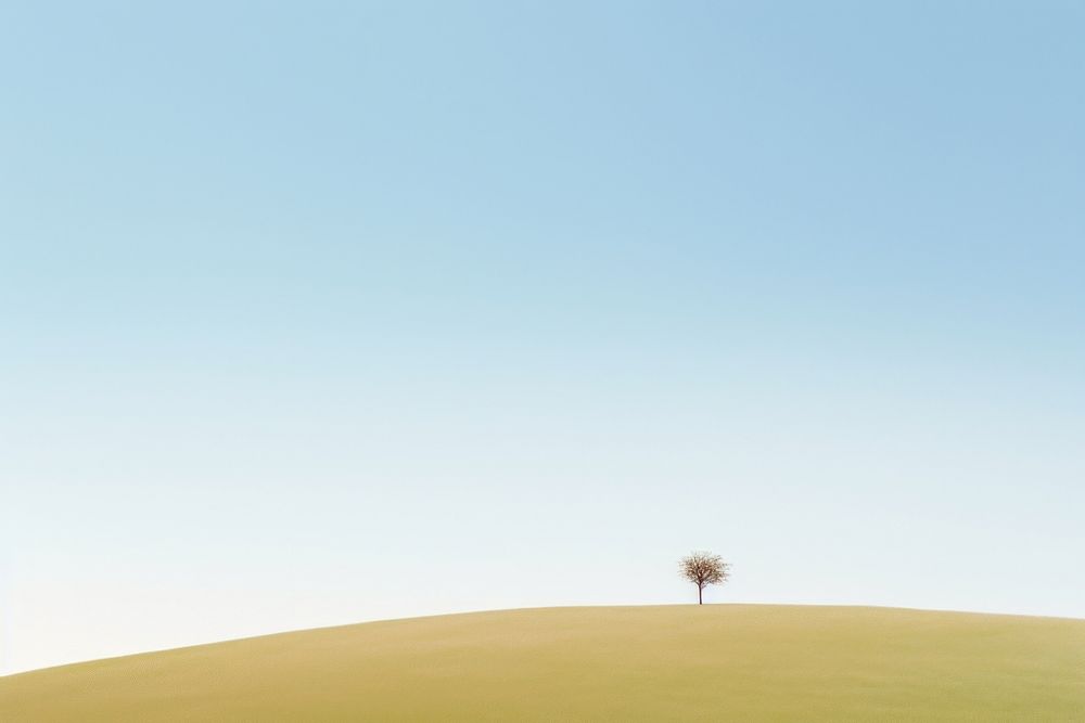 Wildflower hill sky landscape outdoors. AI generated Image by rawpixel.