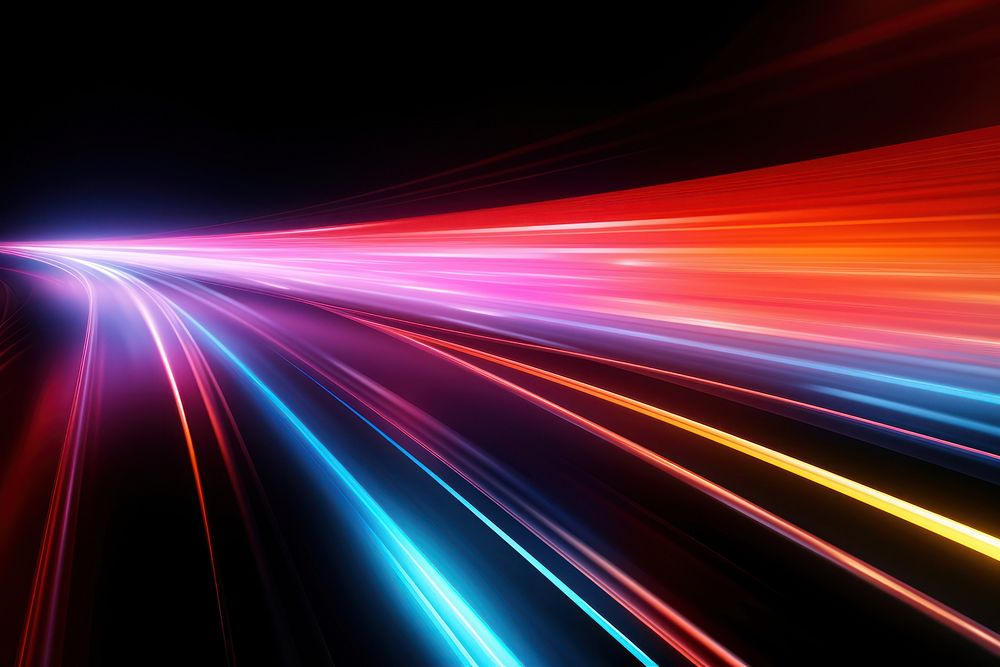 Neon light line backgrounds motion illuminated. AI generated Image by rawpixel.