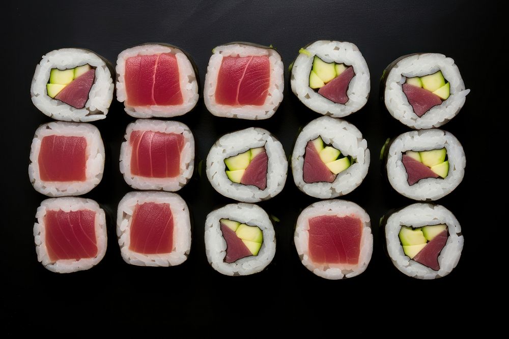 Tuna makis sushi food rice. AI generated Image by rawpixel.