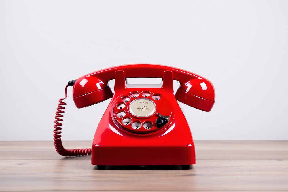 Vintage red telephone electronics technology nostalgia. AI generated Image by rawpixel.