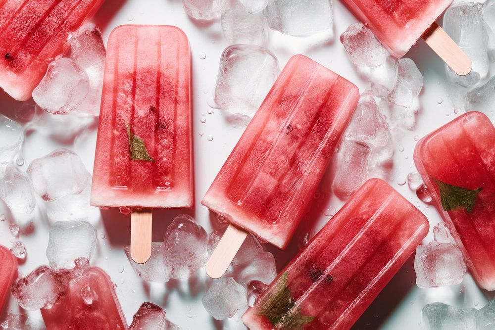 Watermelon ice pop dessert food confectionery. AI generated Image by rawpixel.