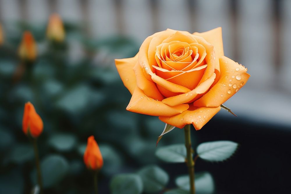 Orange rose flower petal plant. AI generated Image by rawpixel.