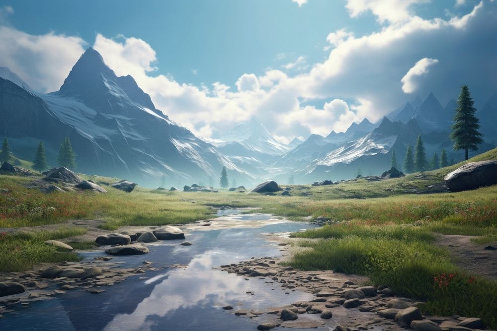 Environment landscape wilderness panoramic. AI generated Image by rawpixel.
