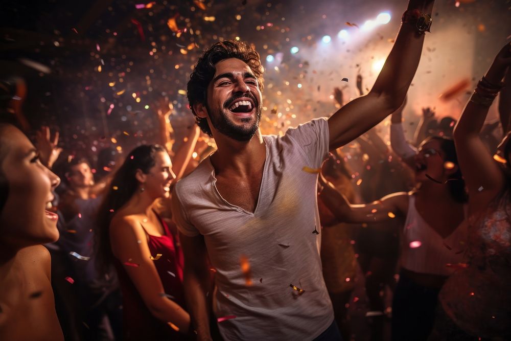 Indian gorgeous celebrating party adult night. AI generated Image by rawpixel.