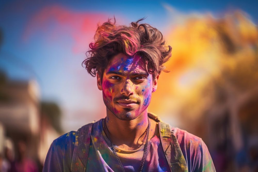 Indian gorgeous man festival outdoors adult. AI generated Image by rawpixel.