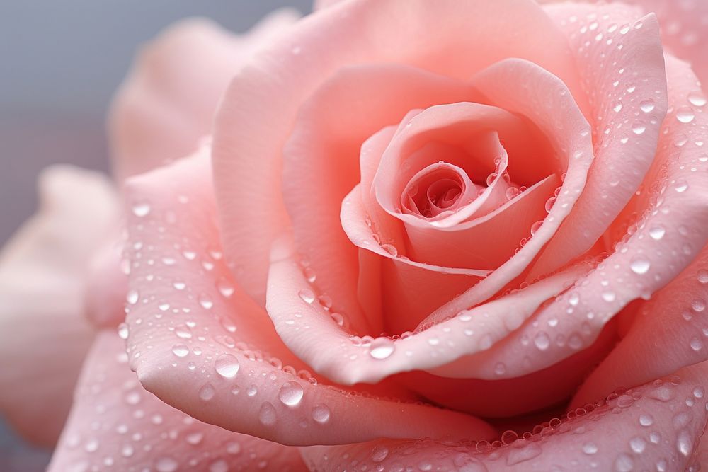 Pale pink rose with water drops flower petal plant. AI generated Image by rawpixel.