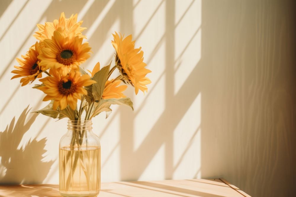 Sunflowers windowsill plant inflorescence. AI generated Image by rawpixel.