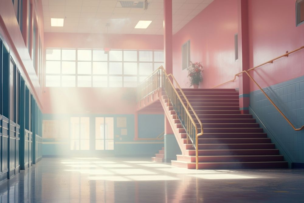 School architecture staircase building. AI generated Image by rawpixel.
