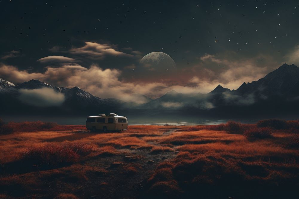Wild landscape astronomy outdoors. AI generated Image by rawpixel.