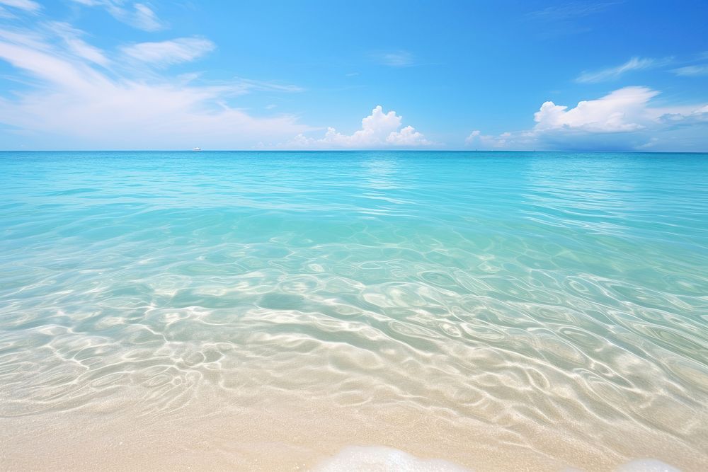Beach and sea clear water beach backgrounds outdoors. AI generated Image by rawpixel.
