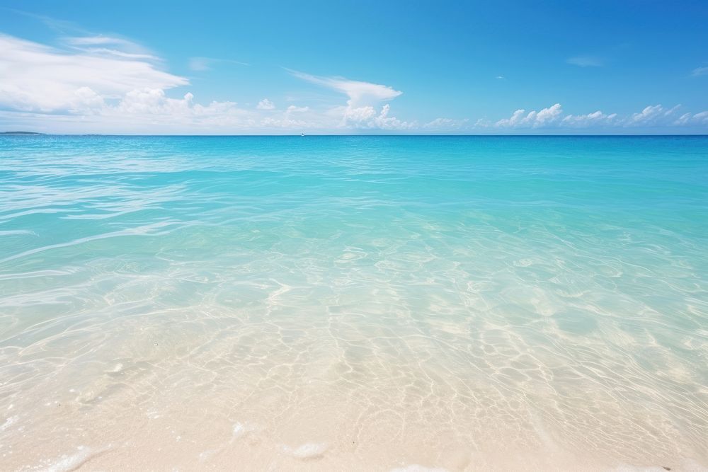 Beach and sea clear water backgrounds outdoors horizon. AI generated Image by rawpixel.