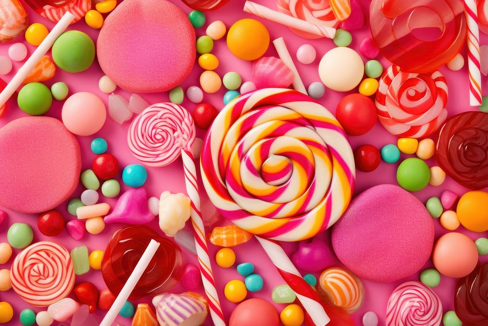 Candy confectionery backgrounds lollipop. AI generated Image by rawpixel.