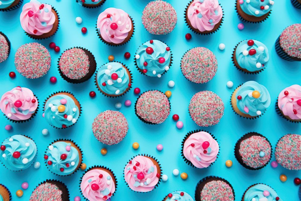Cakes backgrounds sprinkles cupcake. AI generated Image by rawpixel.
