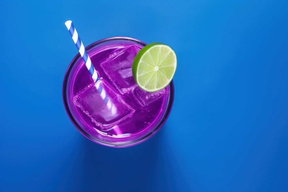 Cocktail purple drink fruit. AI generated Image by rawpixel.