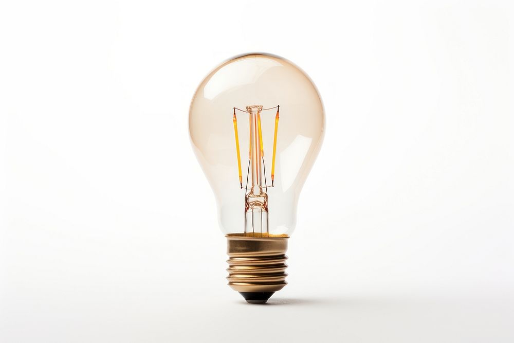 Classic lightbulb white background electricity illuminated. AI generated Image by rawpixel.