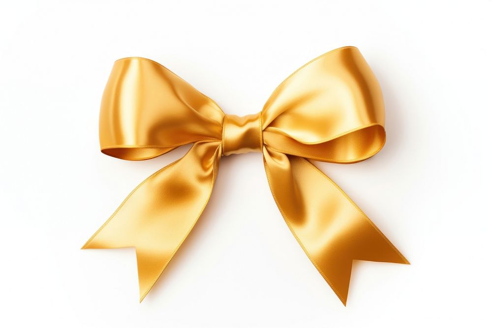 Gold ribbon with bow font white background celebration. AI generated Image by rawpixel.