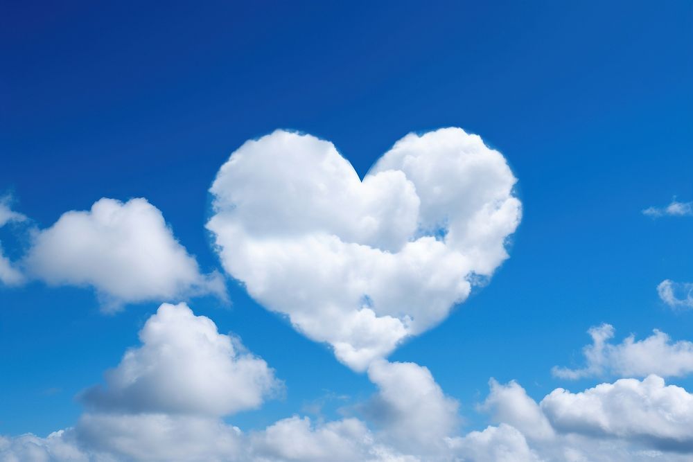 Heart cloud sky backgrounds. AI generated Image by rawpixel.