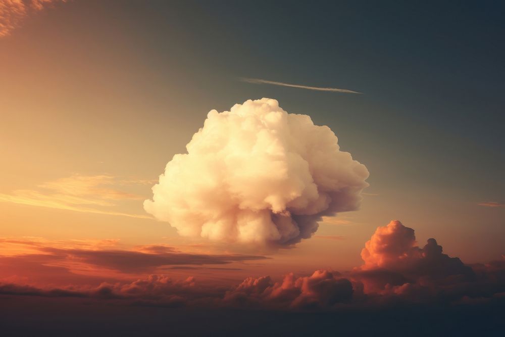 Sunset cloud sky landscape. AI generated Image by rawpixel.