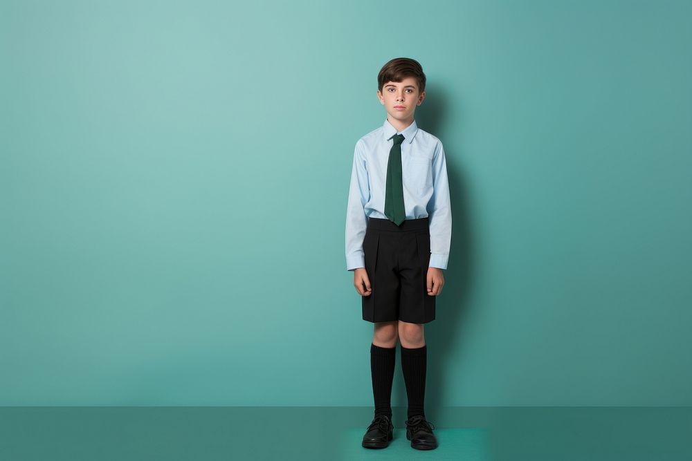 Kid in school uniform footwear standing accessories. AI generated Image by rawpixel.