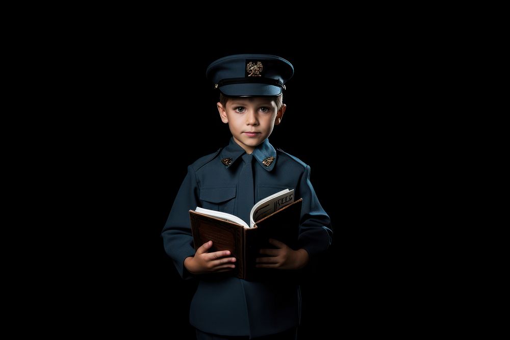Kid in uniform holding book intelligence publication accessories. AI generated Image by rawpixel.