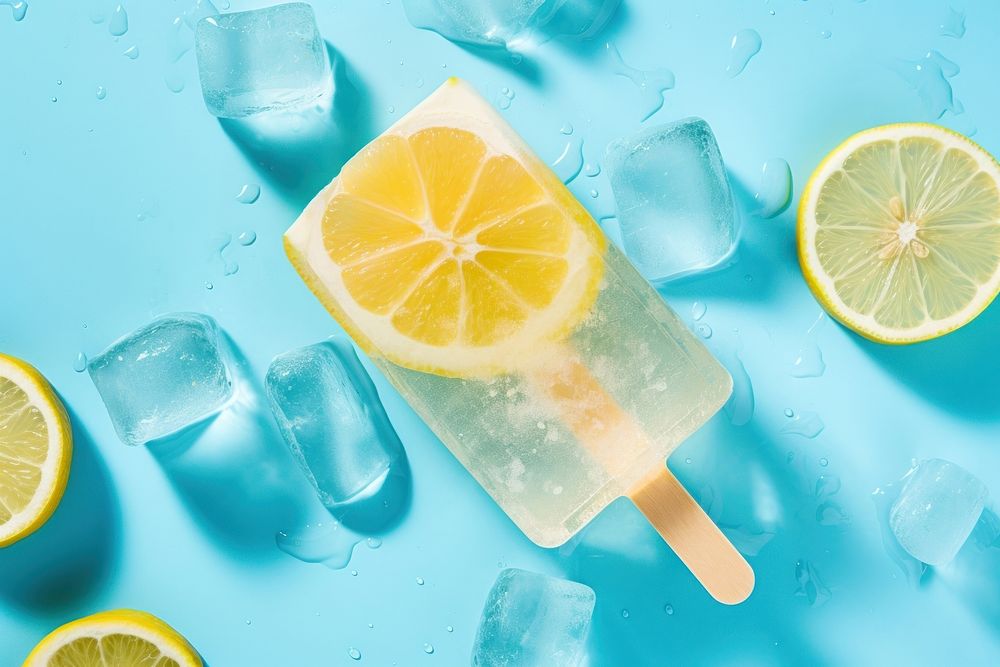 Lemon ice pop food refreshment freshness. AI generated Image by rawpixel.
