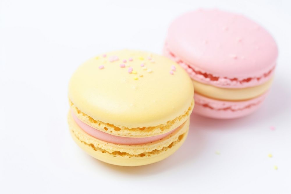 Macaroon dessert yellow food. AI generated Image by rawpixel.