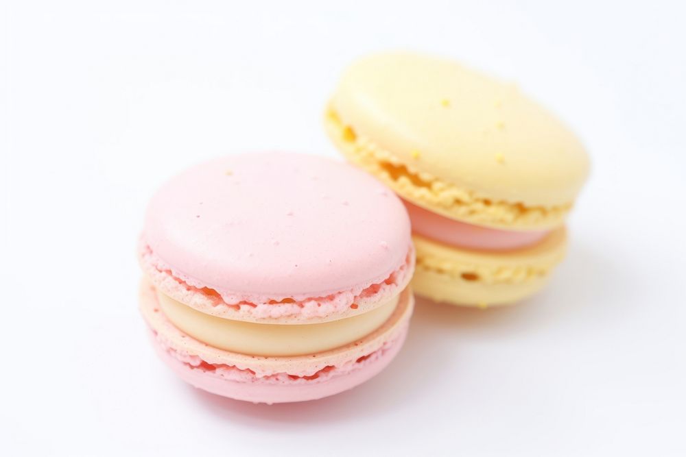 Macaroon yellow food pink. AI generated Image by rawpixel.