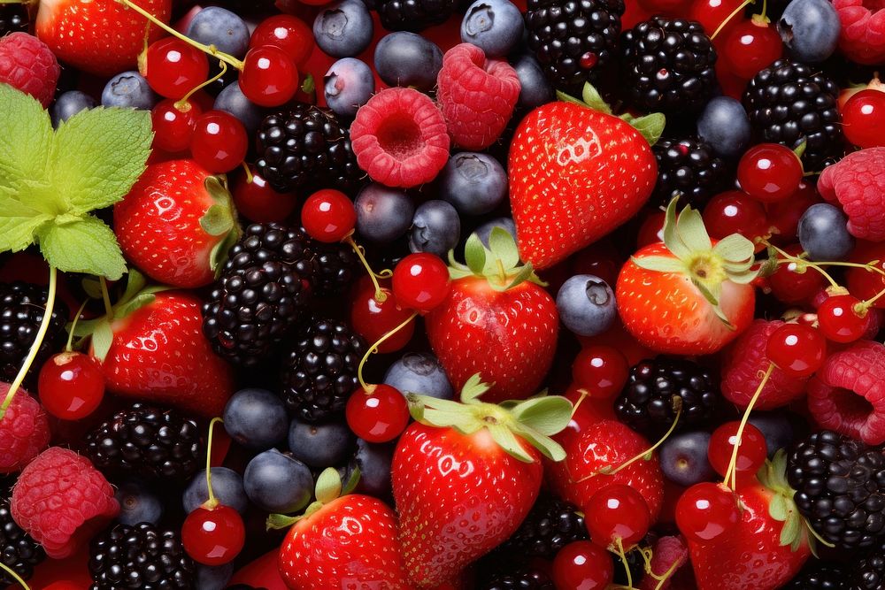 Mix fruit backgrounds strawberry blackberry. AI generated Image by rawpixel.