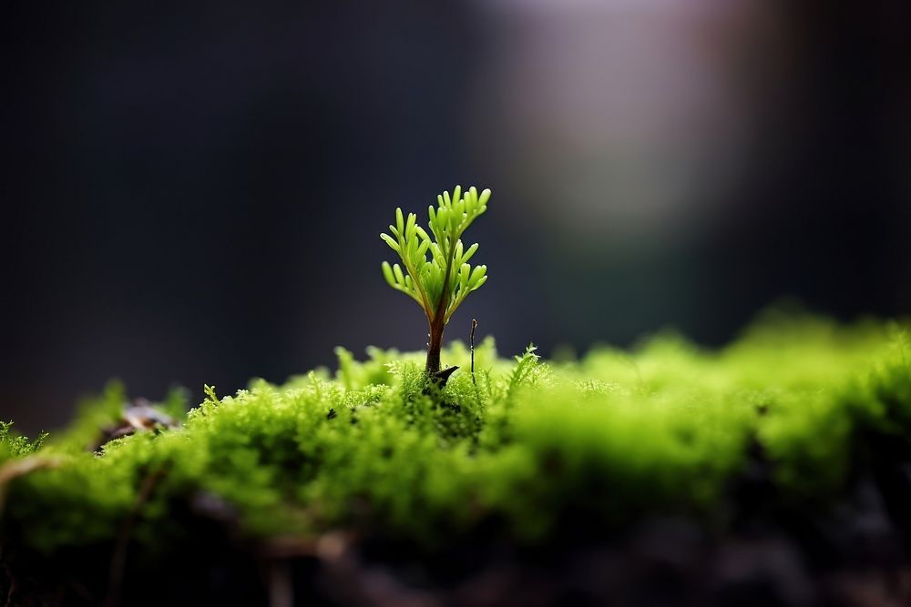 Plant growing green moss tranquility. AI generated Image by rawpixel.