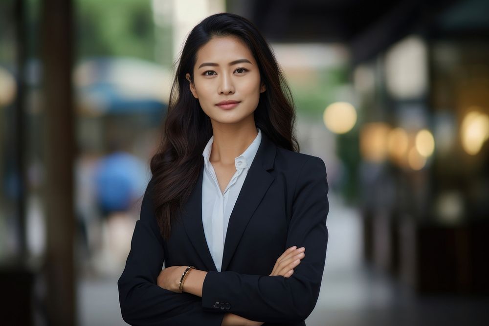 Cambodian businesswoman standing adult smile. AI generated Image by rawpixel.