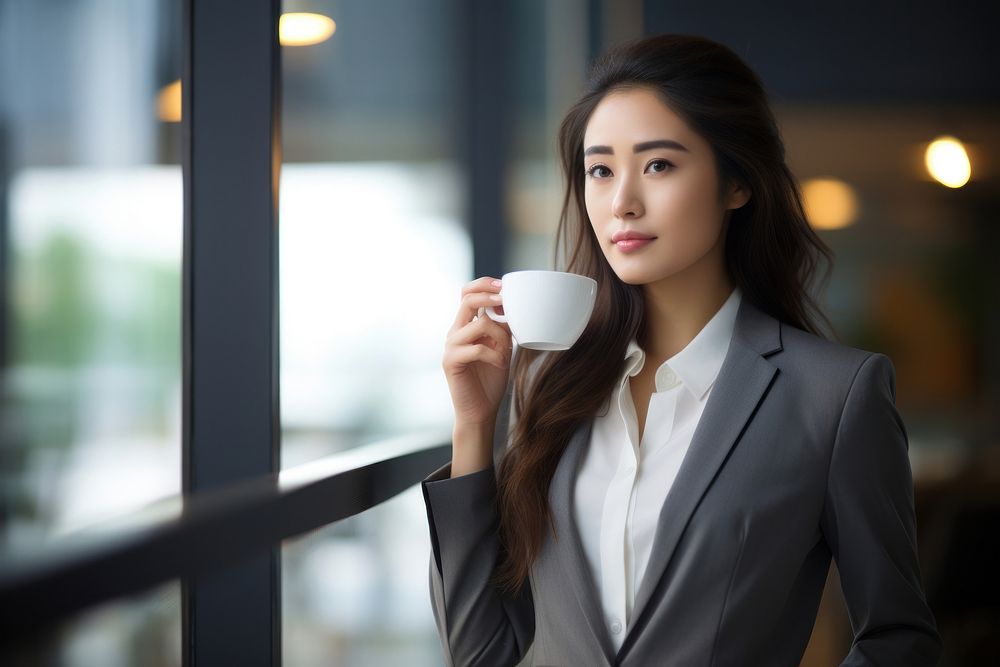 Thai businesswoman coffee cup mug. AI generated Image by rawpixel.