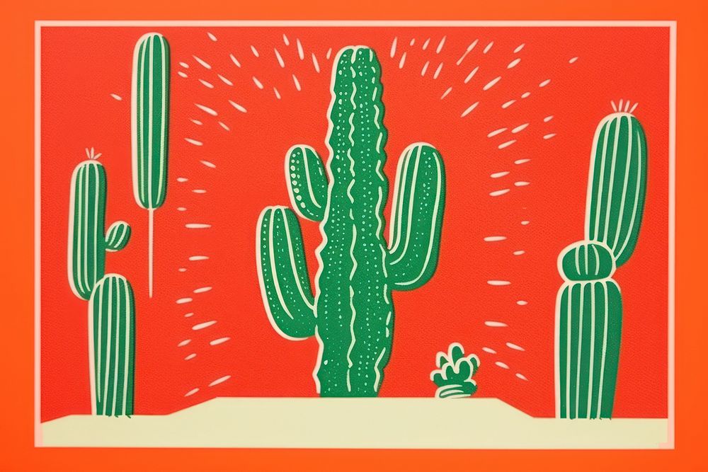 Cactus plant creativity blackboard. AI generated Image by rawpixel.
