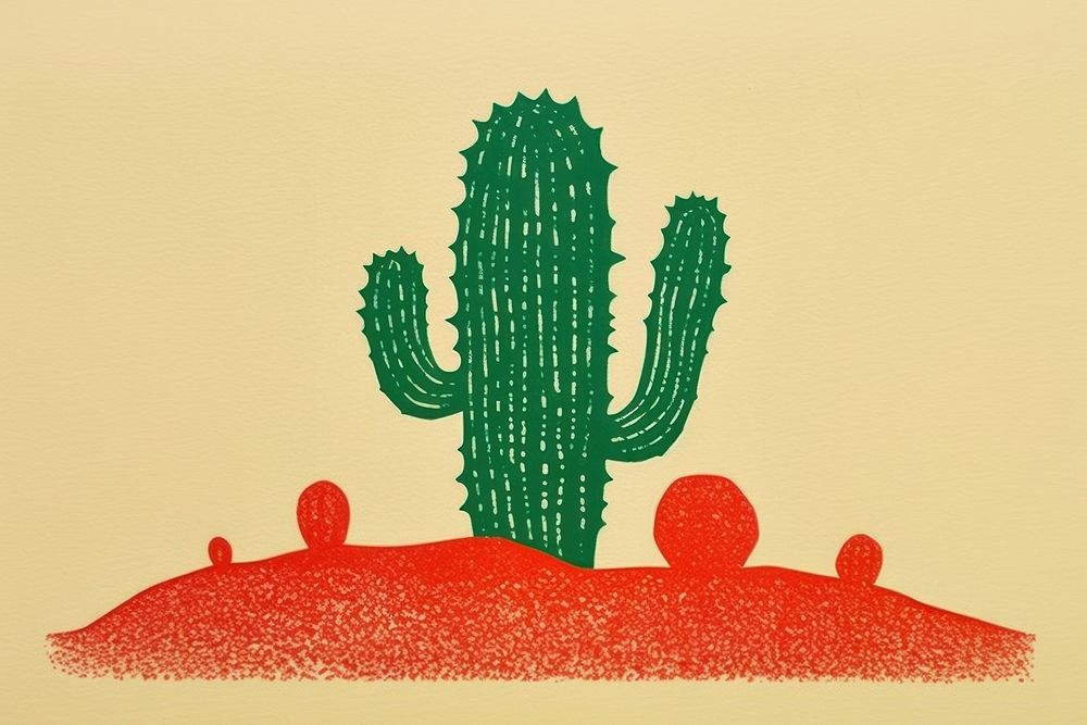 Cactus plant calligraphy creativity. AI generated Image by rawpixel.