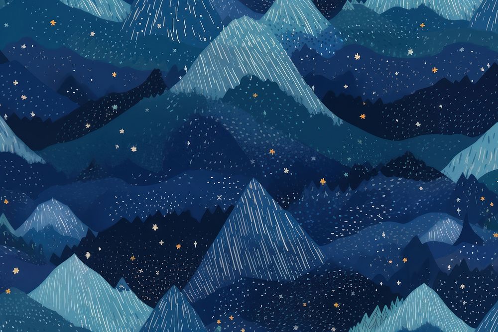Mountain with night star backgrounds outdoors pattern. AI generated Image by rawpixel.