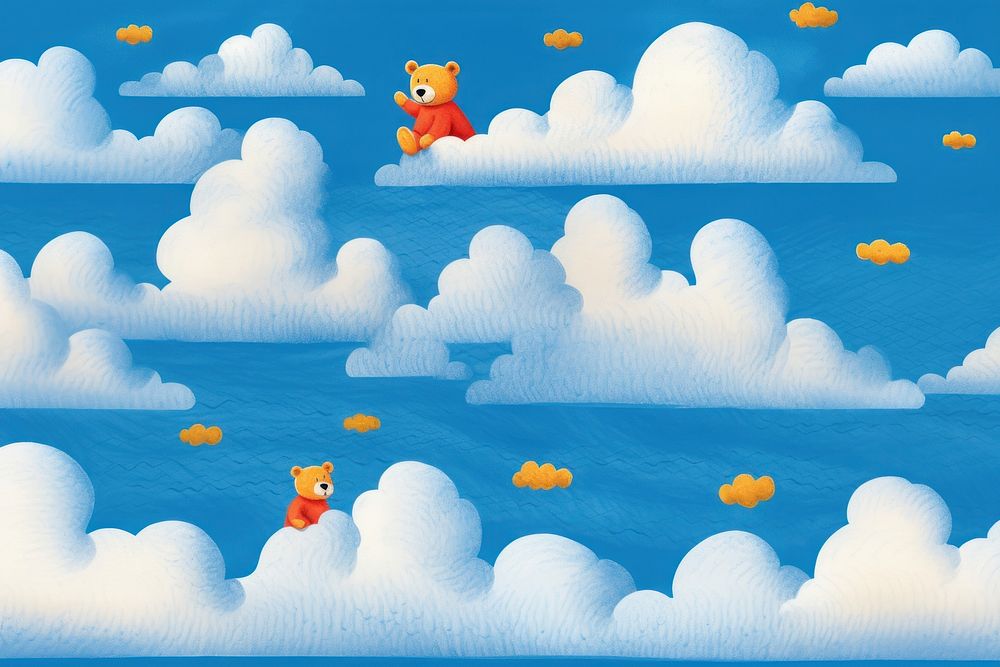 Teddy bears pattern cloud backgrounds creativity. AI generated Image by rawpixel.