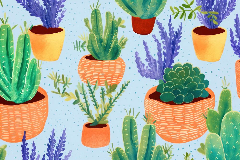 Succulent plants pattern outdoors cactus backgrounds. AI generated Image by rawpixel.