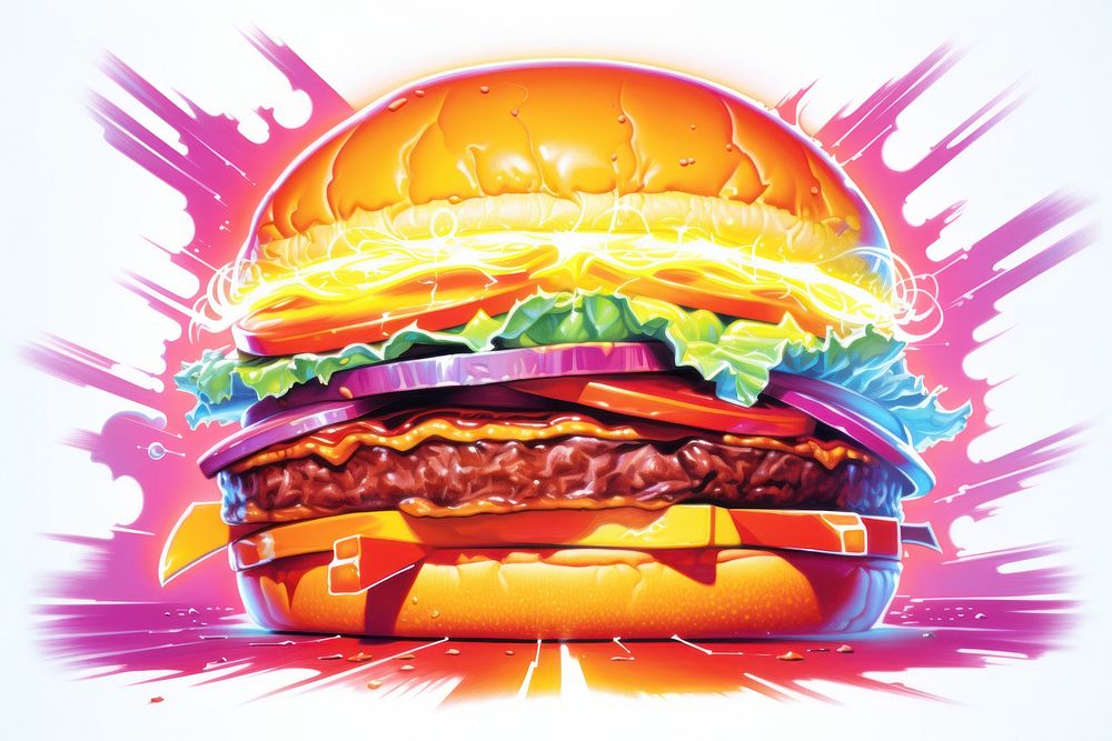 Burger food advertisement hamburger. AI generated Image by rawpixel.