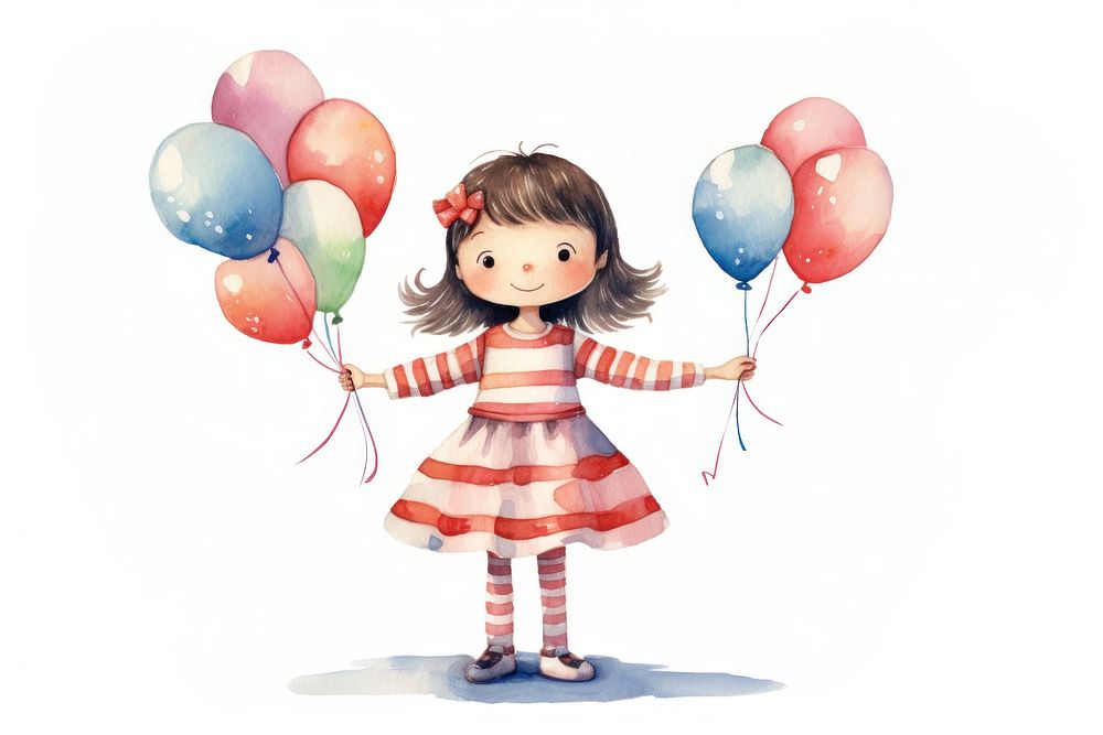 Girl birthday party balloon cute toy. AI generated Image by rawpixel.