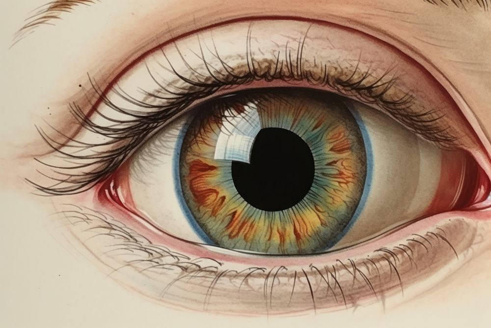 Human eyes drawing sketch illustrated. AI generated Image by rawpixel.