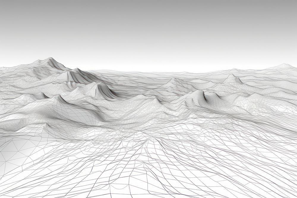 Terrain drawing nature sketch. AI generated Image by rawpixel.