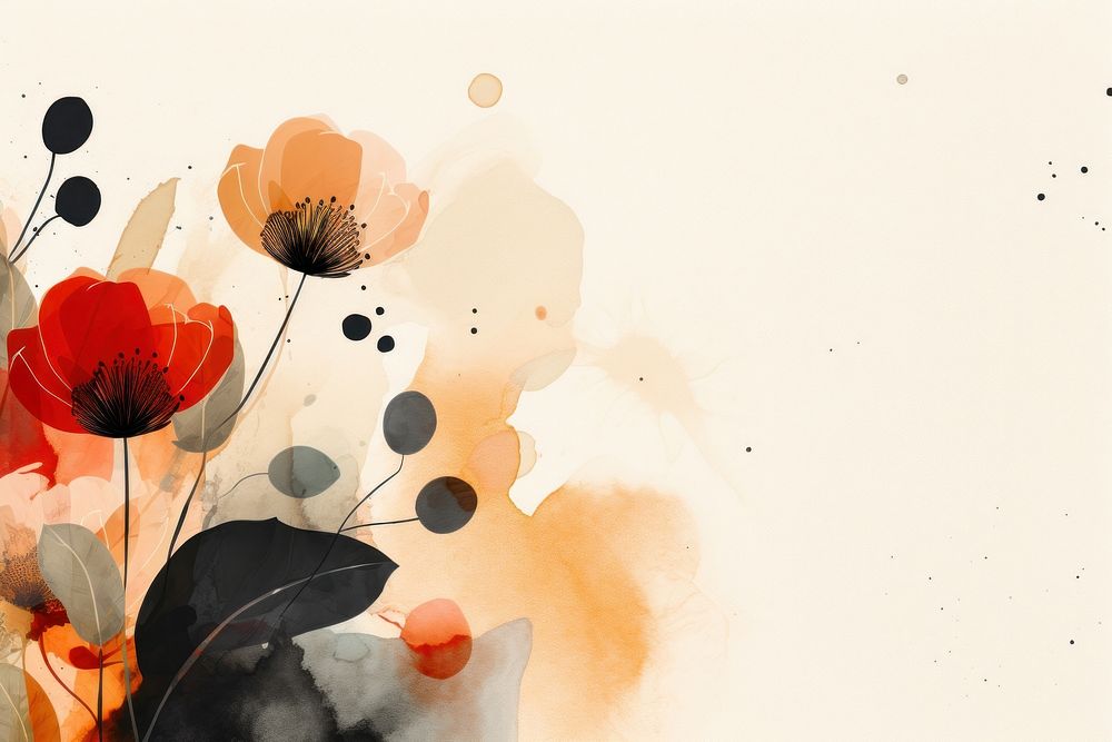 Cute flowers backgrounds abstract painting. AI generated Image by rawpixel.