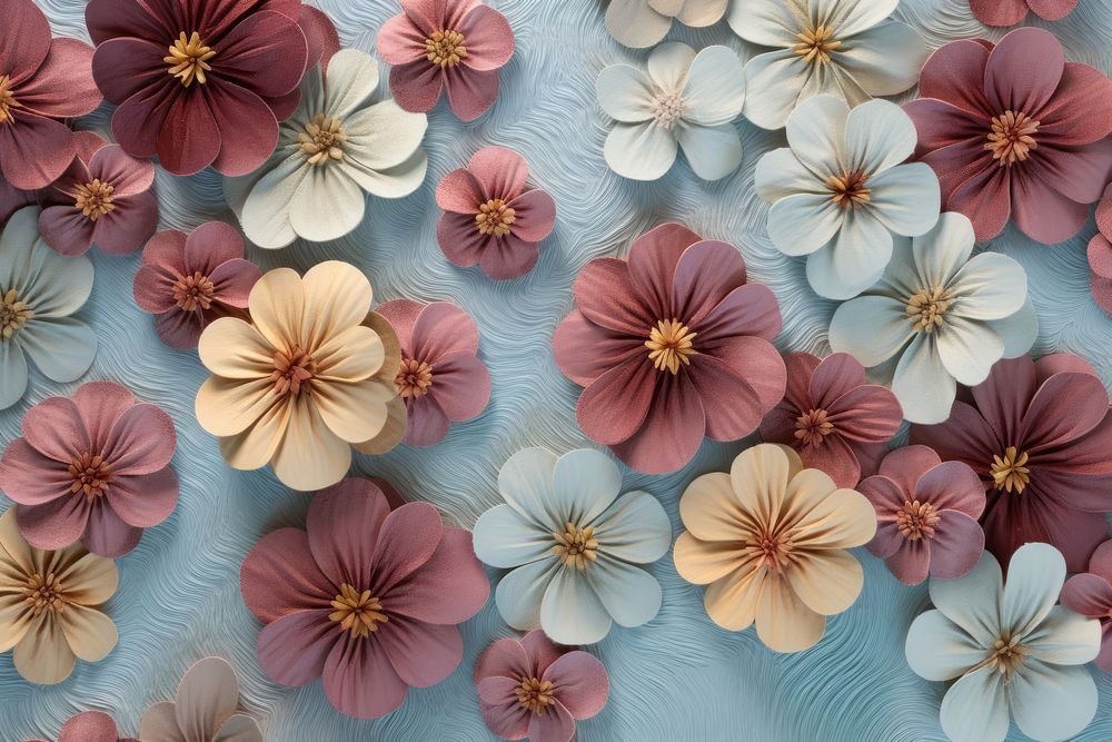 Flowers in the landscape pattern petal plant. AI generated Image by rawpixel.