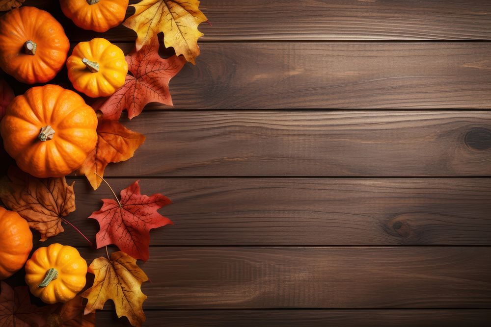 Pumpkins wood backgrounds pumpkin. AI generated Image by rawpixel.