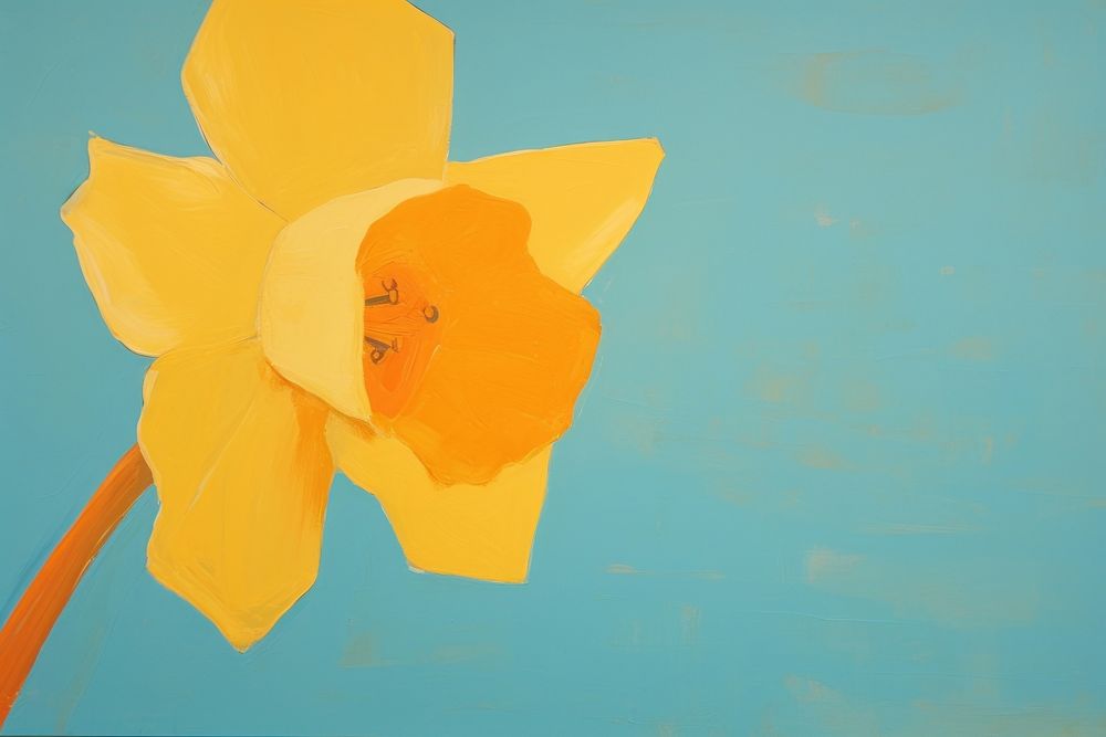 Daffodil daffodil flower paint. AI generated Image by rawpixel.