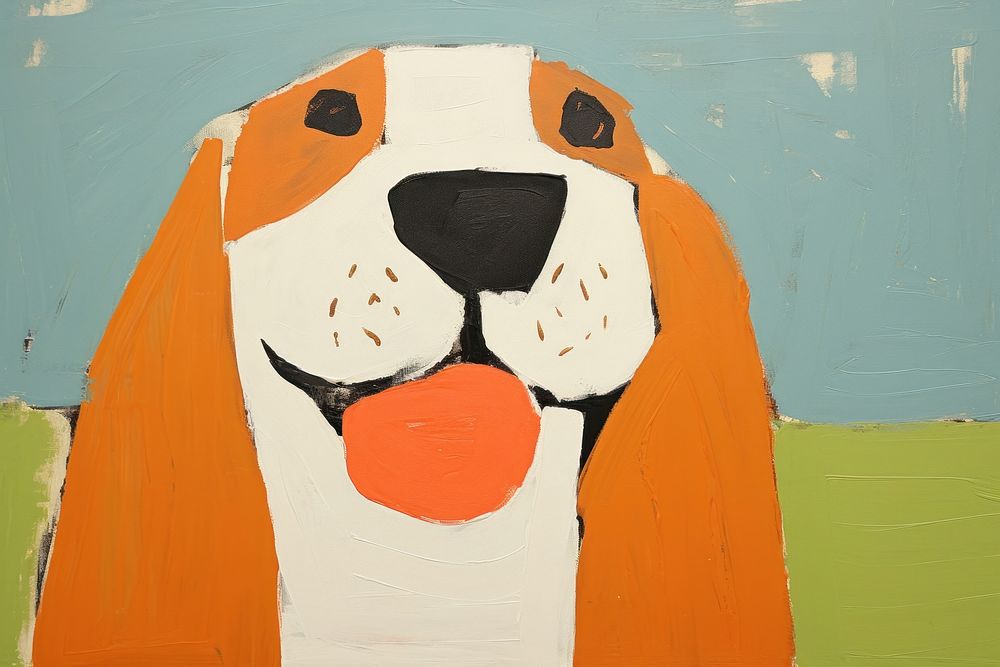 Happy beagle painting art anthropomorphic. AI generated Image by rawpixel.