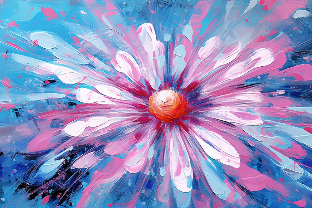 Abstract daisy painting pattern flower. AI generated Image by rawpixel.