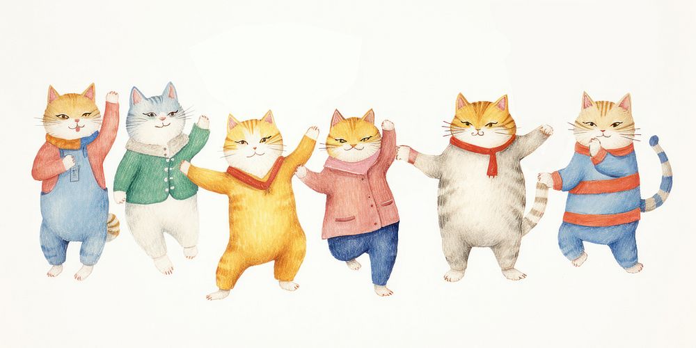 Cats dance mammal animal pet. AI generated Image by rawpixel.