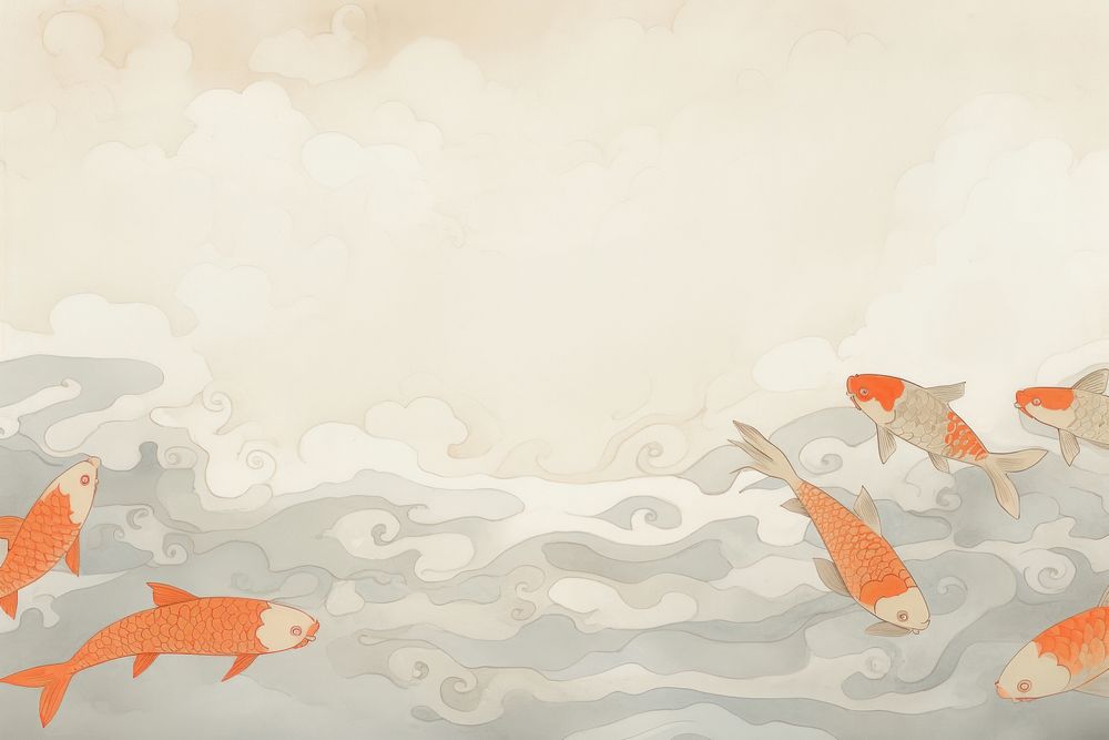 Koi fishes backgrounds animal underwater. AI generated Image by rawpixel.