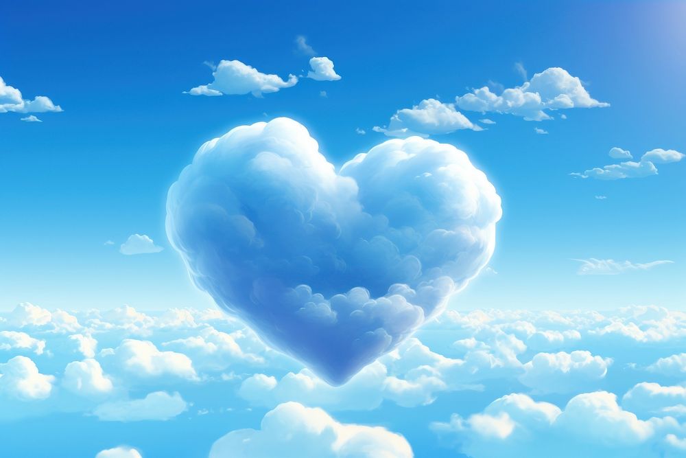 Heart shape nature outdoors cloud. AI generated Image by rawpixel.